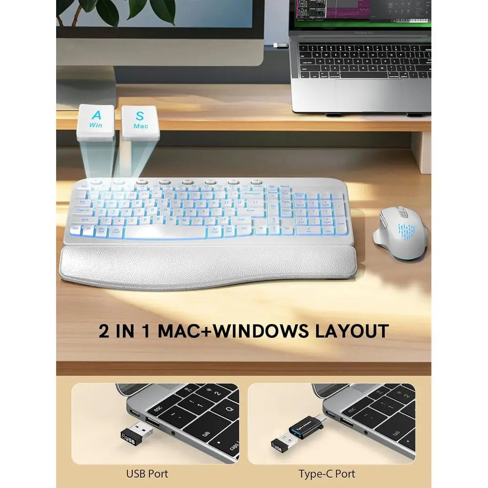 Wireless Ergonomic Keyboard and Mouse