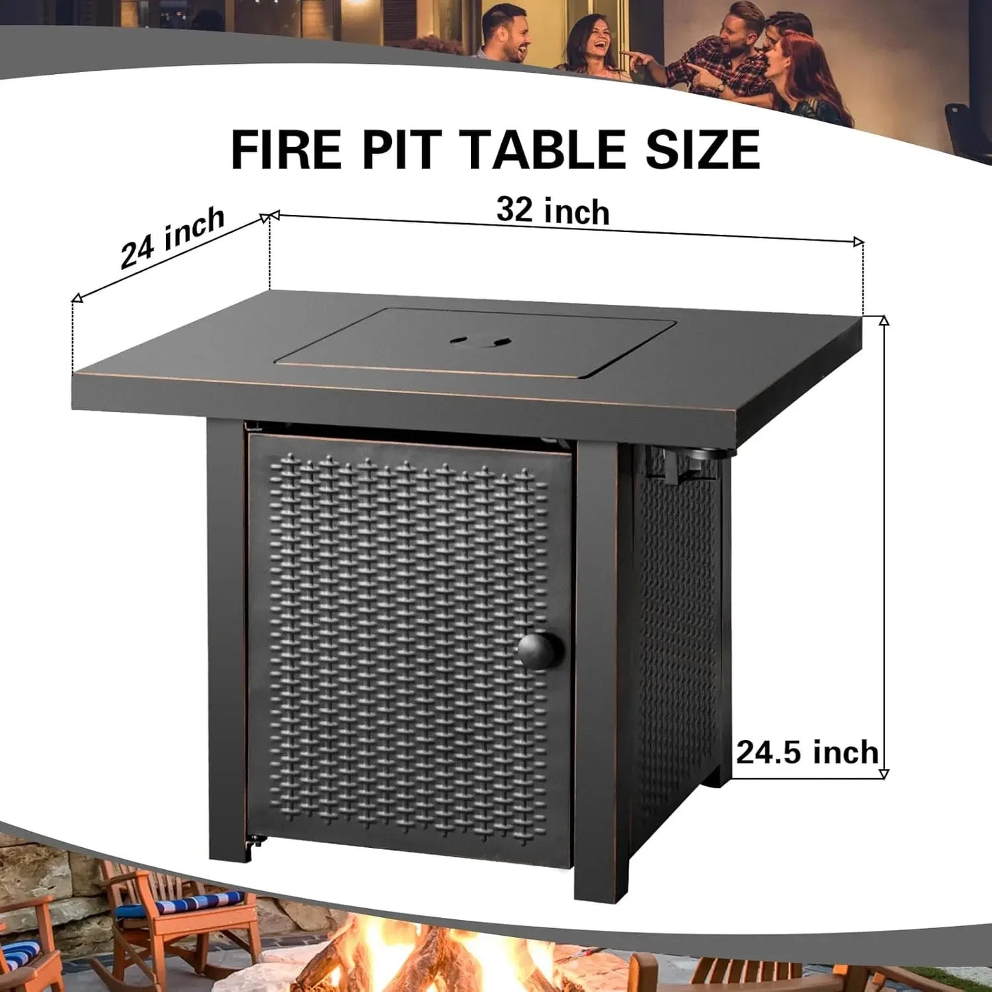 2-in-1 Propane Fire Pit & Table