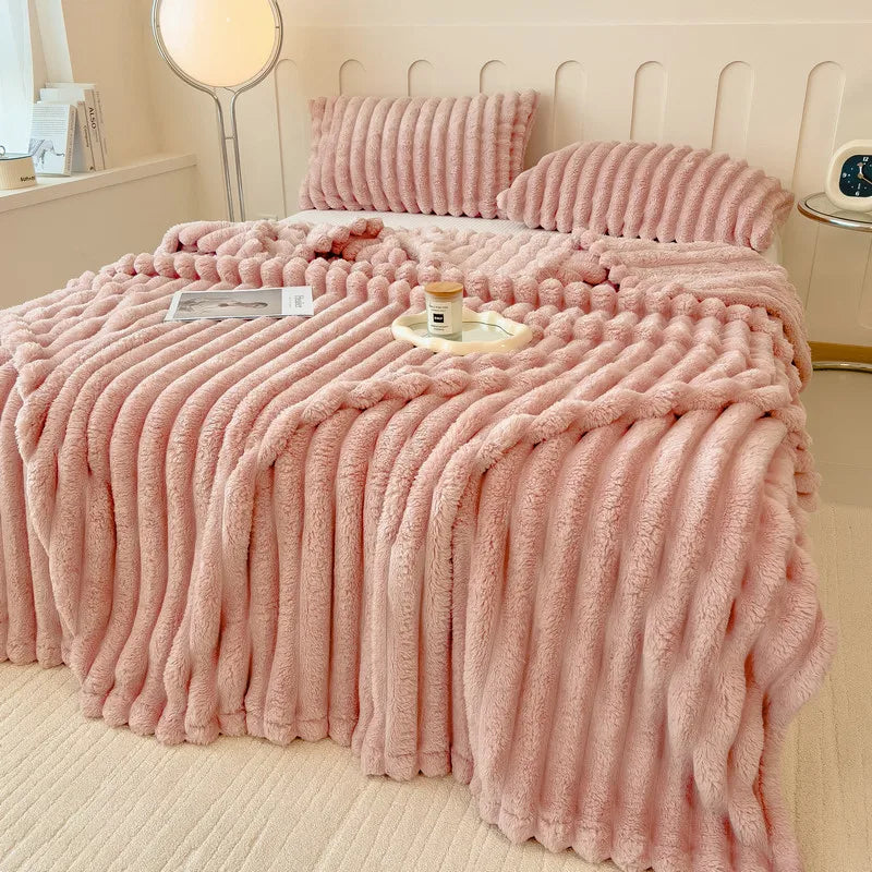 Super Soft Faux Rabbit Fur Blanket