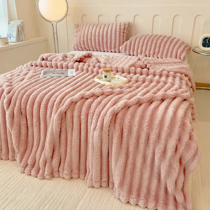 Super Soft Faux Rabbit Fur Blanket