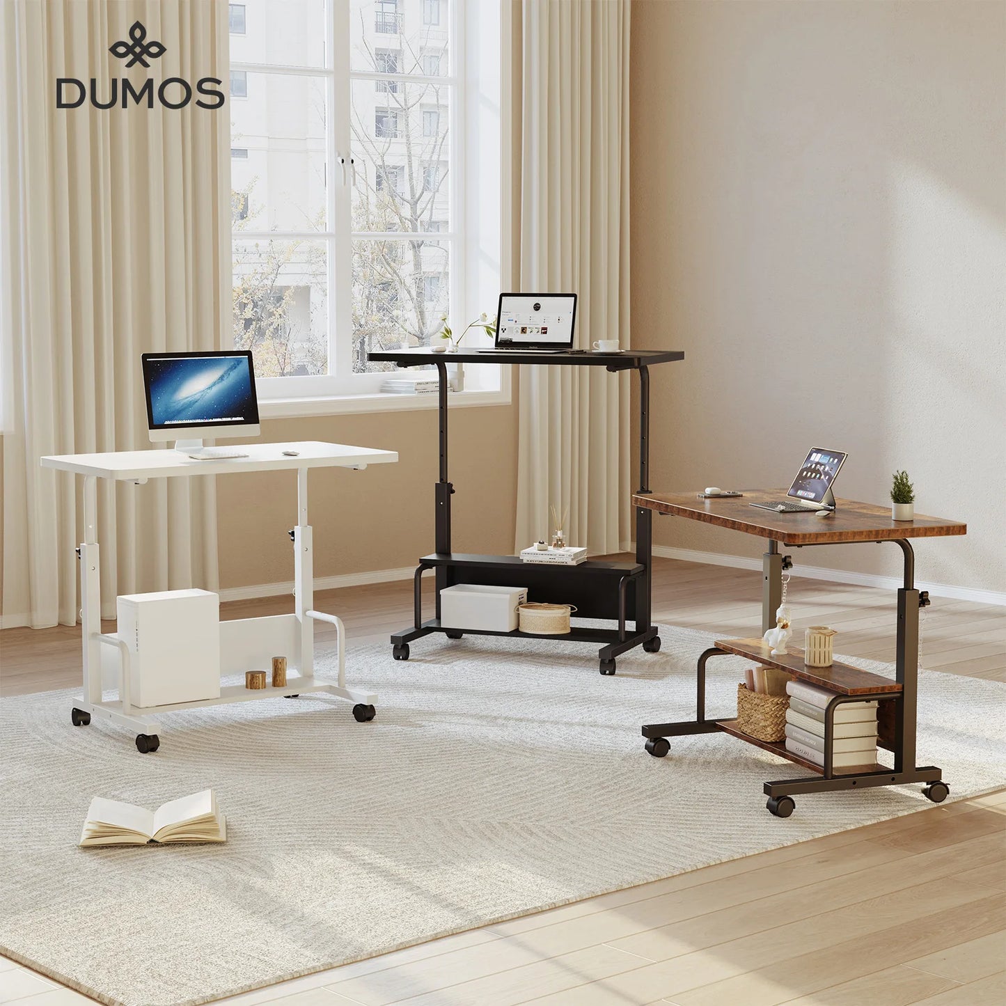 31.5in Adjustable, Mobile Standing Computer Desk