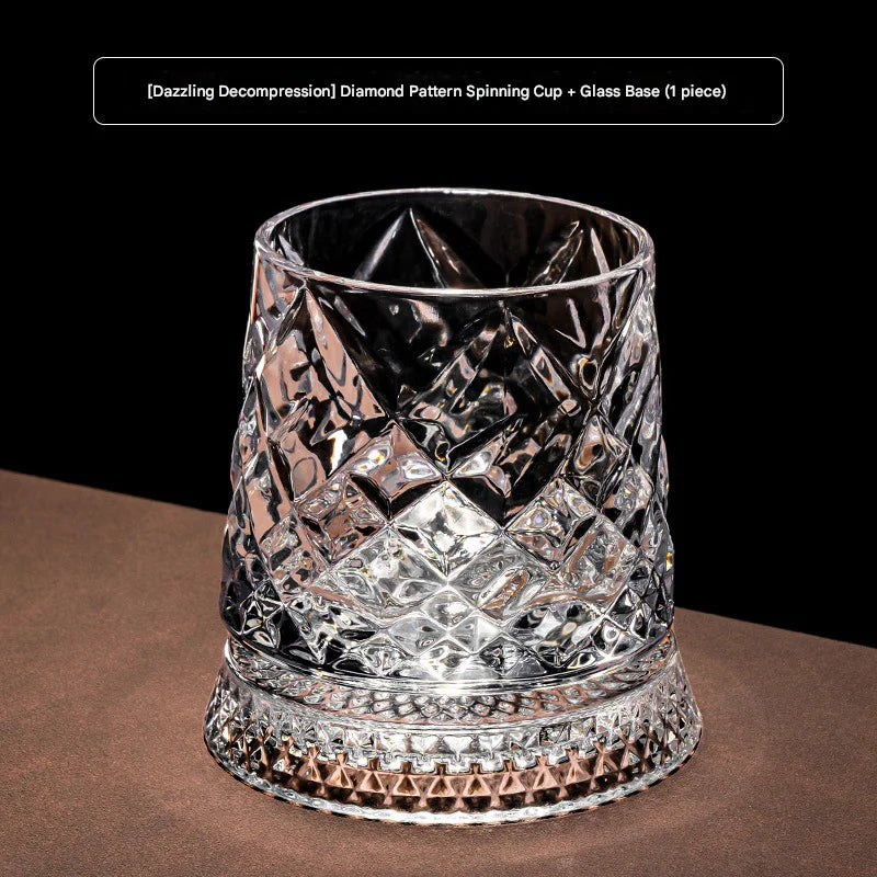 Rotating Whiskey Glass with Base