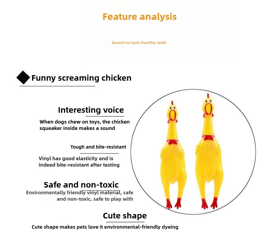 Squeaky/Screaming Chicken Dog Toy