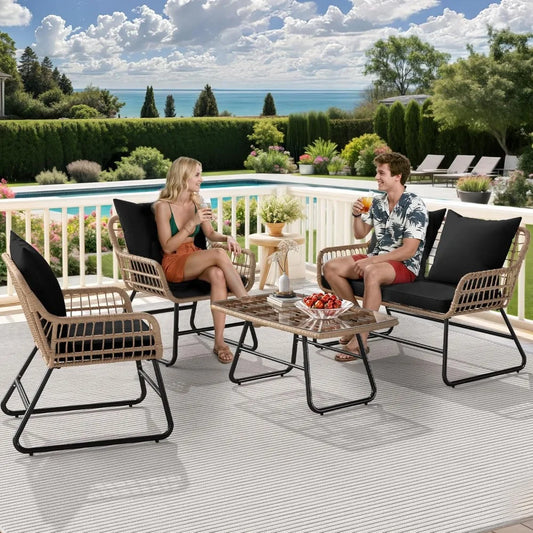Outdoor Wicker Patio Set of  4