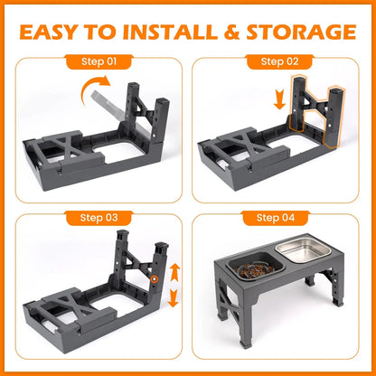 2-in-1 Elevated Slow Feeder & Water Bowls