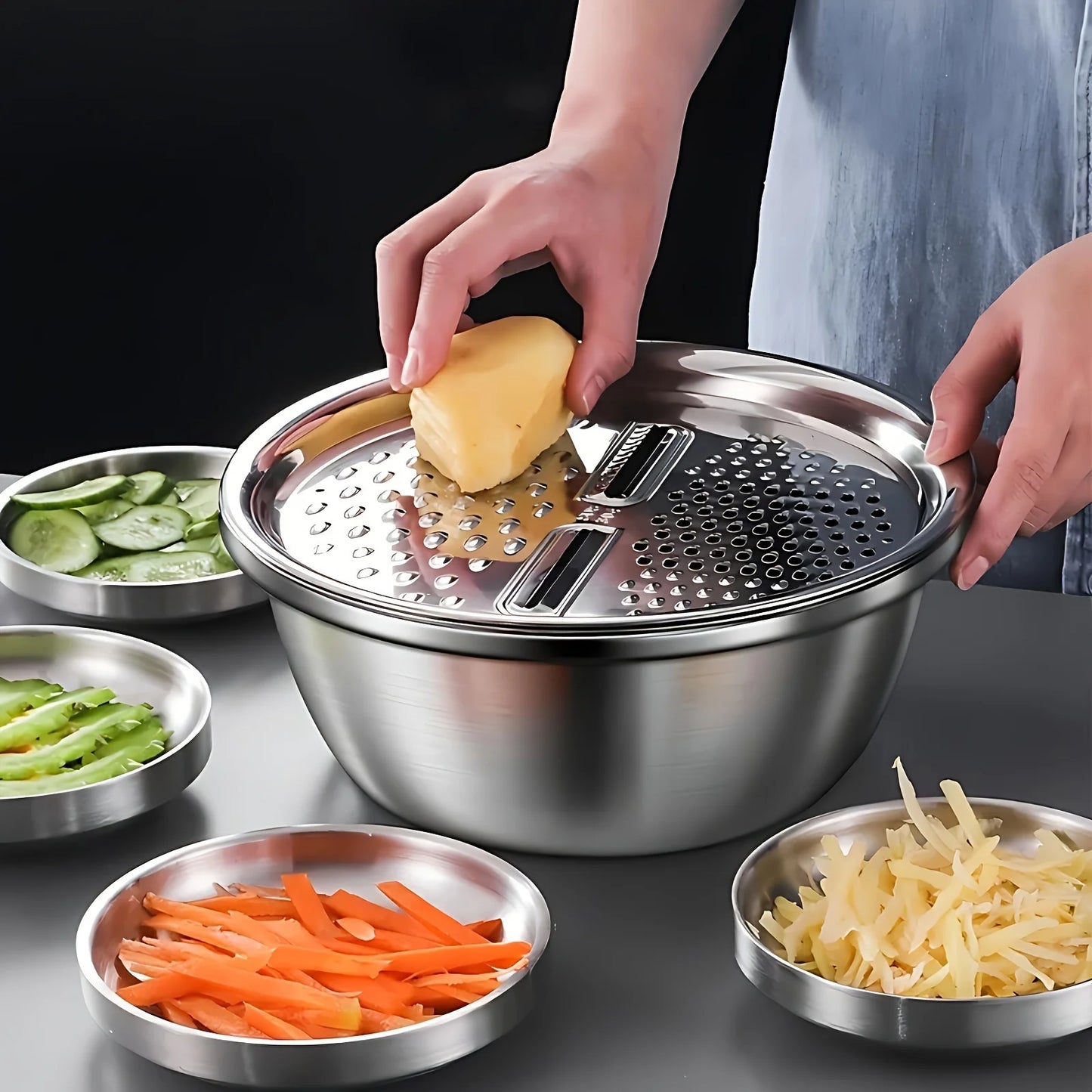 3-Piece Stainless Steel Mixing Bowl