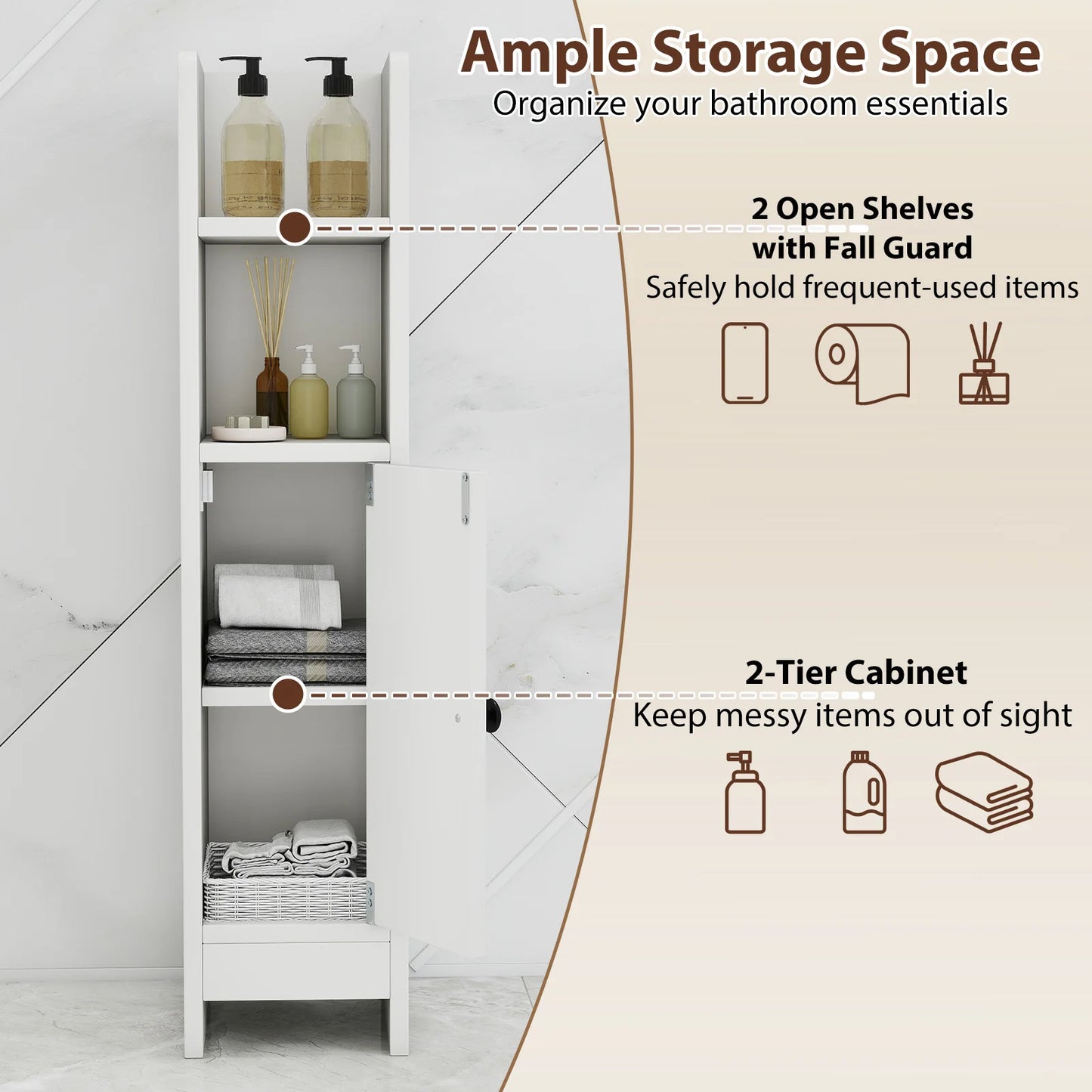 Bathroom Storage Cabinet with Shelving