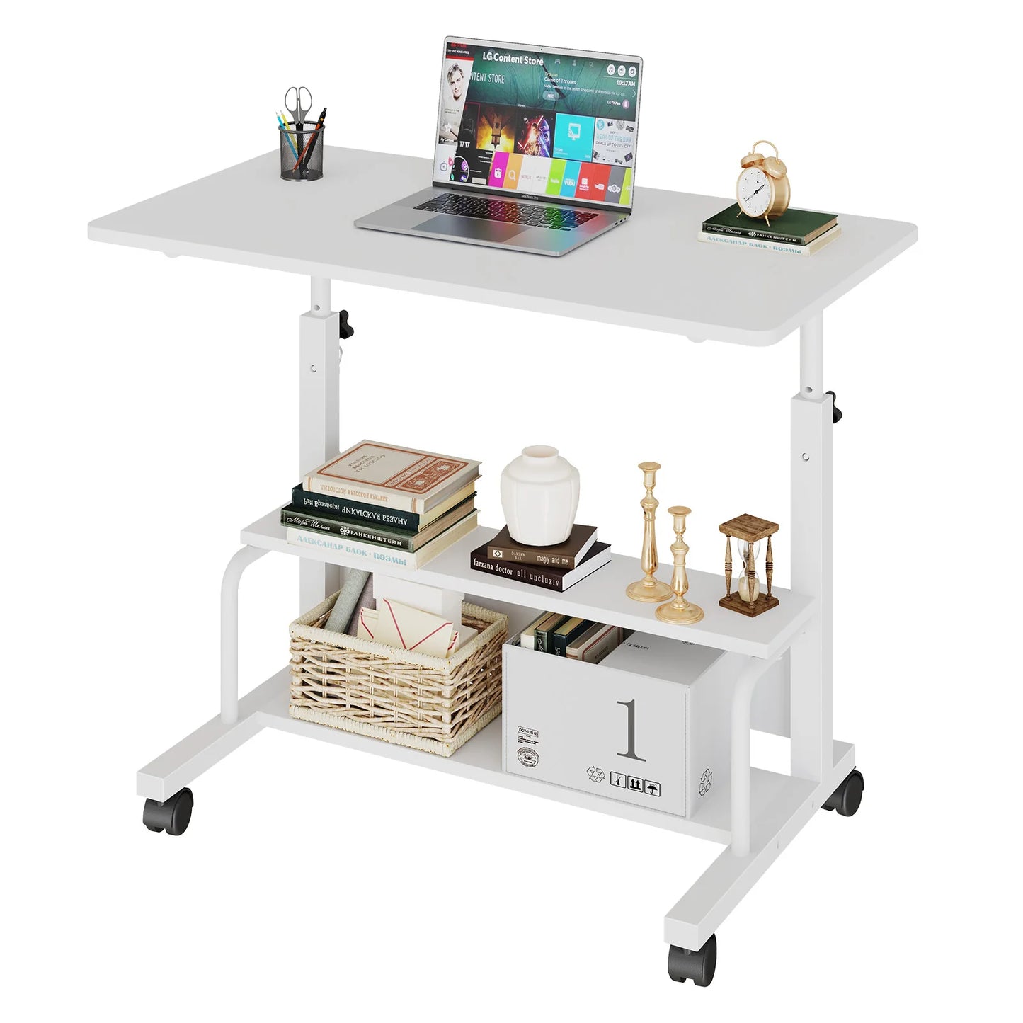 31.5in Adjustable, Mobile Standing Computer Desk