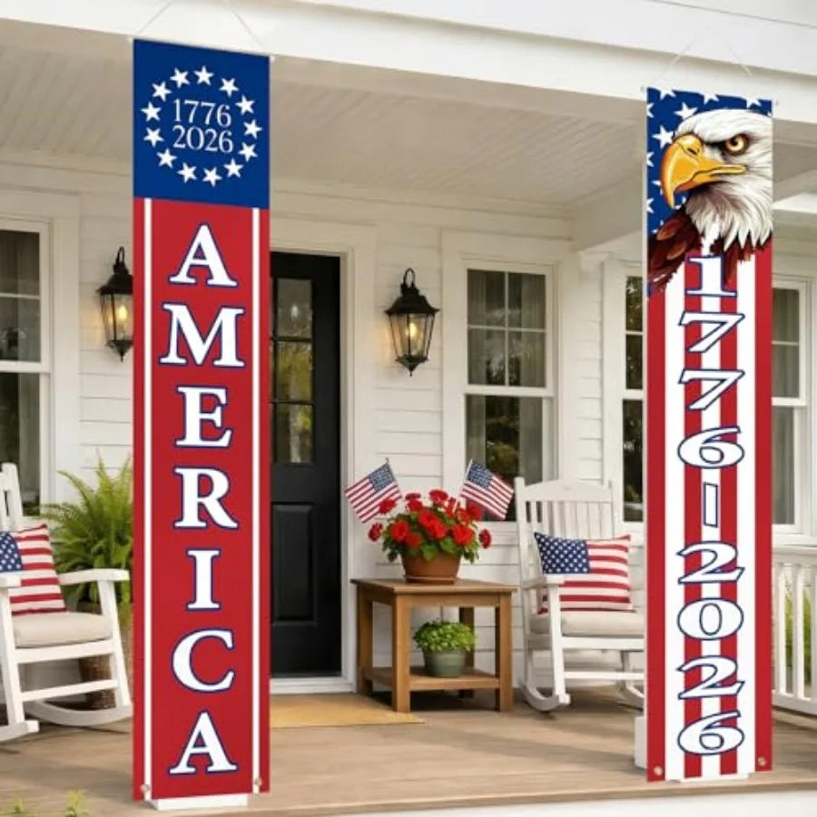 2 Pk 250th Anniversary Patriotic Hanging Banner