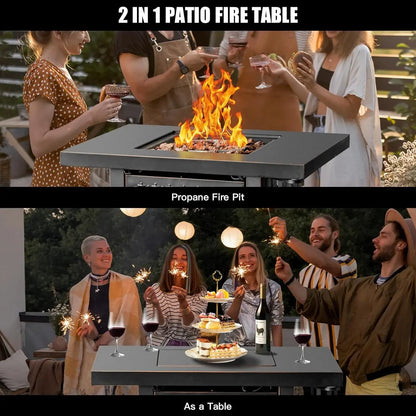 2-in-1 Propane Fire Pit & Table