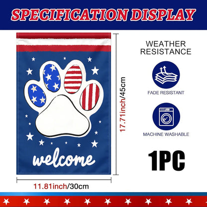 Patriotic Dog Paw Flag