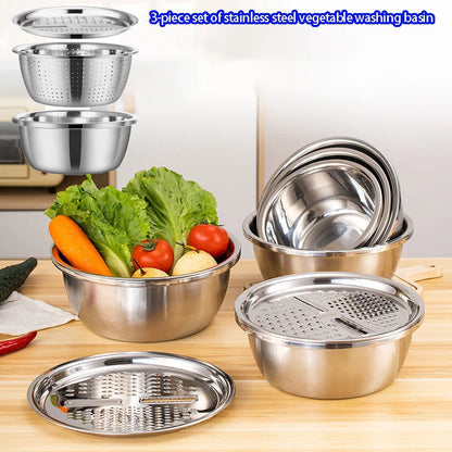 3-Piece Stainless Steel Mixing Bowl