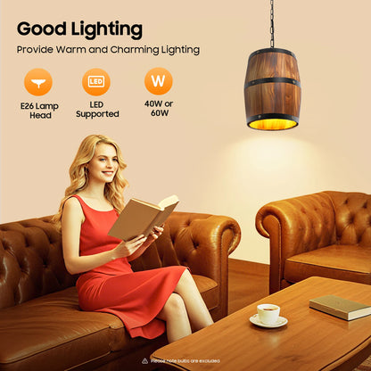 Wine Barrel Design Chandelier UL Certified