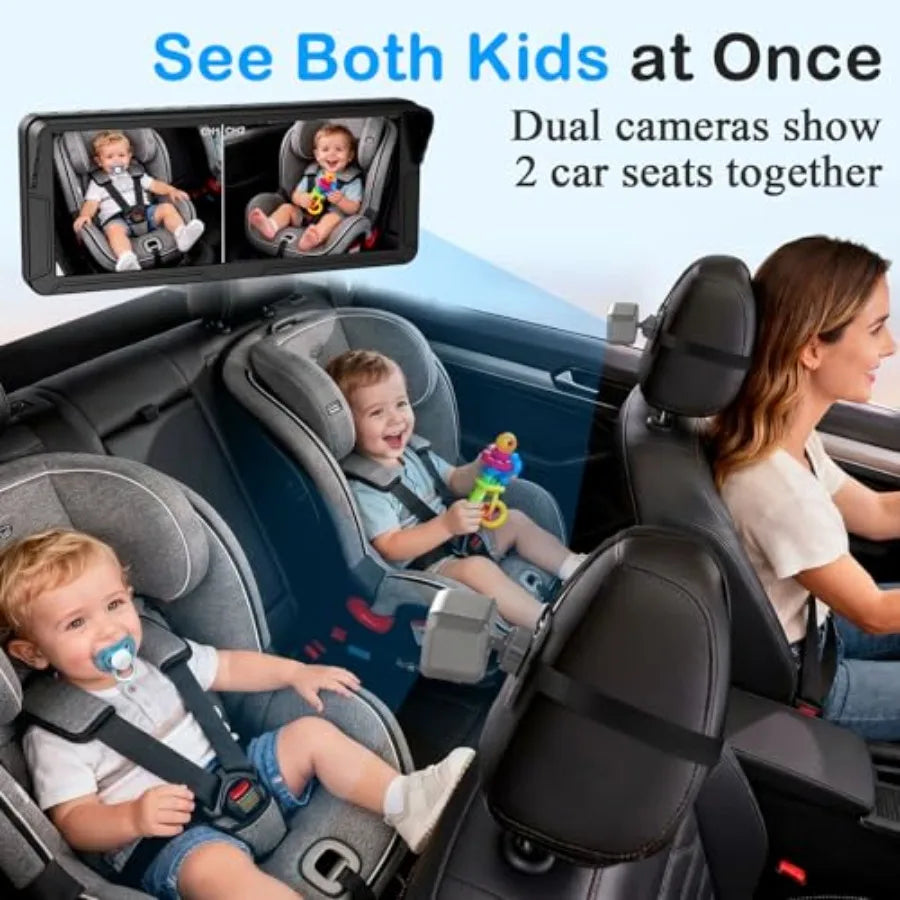 Baby Car Camera For Two Kids Dual Monitor
