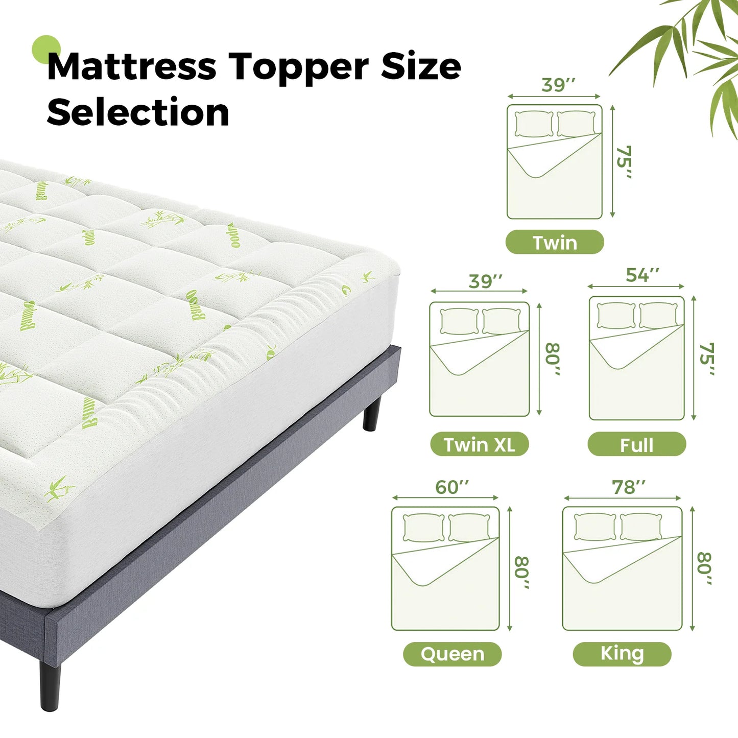 Cooling Bamboo Mattress Topper