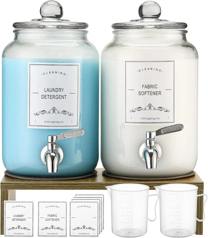 2-Pack Glass Dispenser with Stand