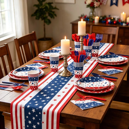 138pcs Patriotic Themed Tableware Set