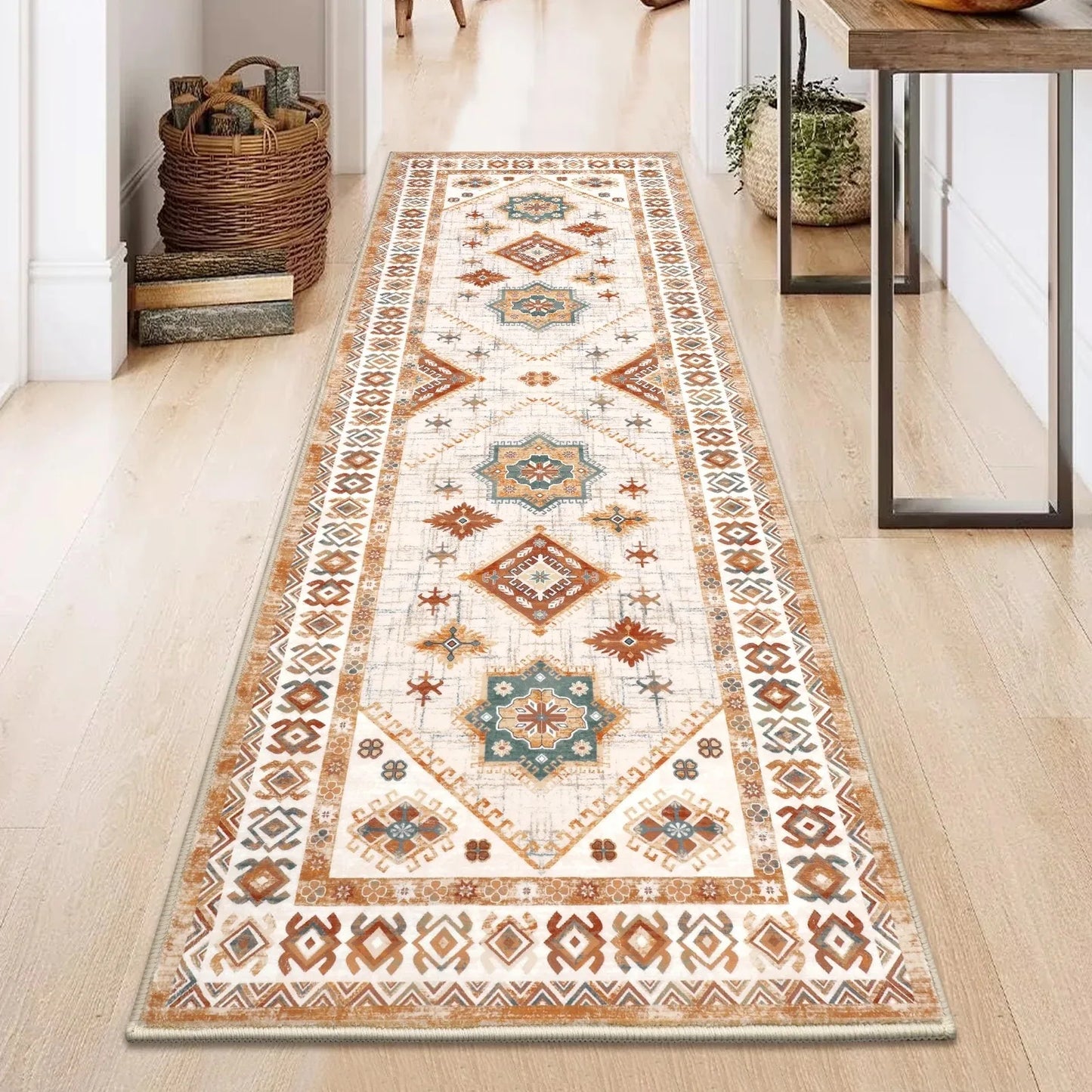 VIKAMA Bohemian Washable Rug