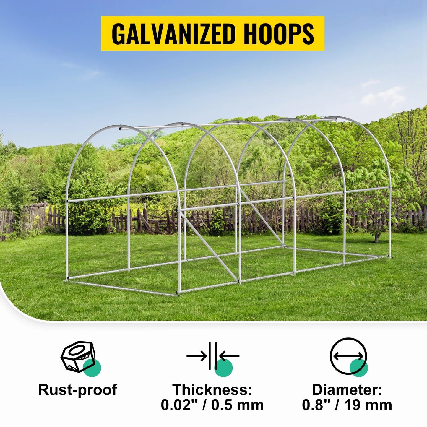 Galvanized Frame & Waterproof Cover Greenhouse