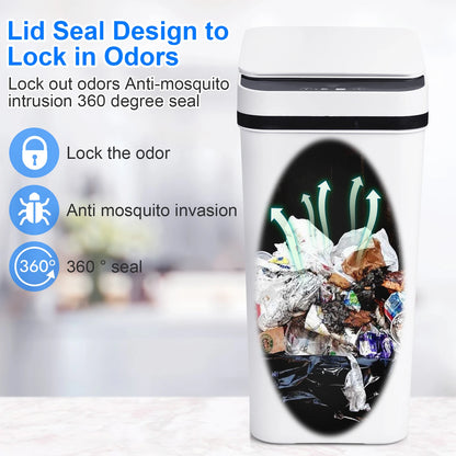 2 Pk 12L Slim Automatic Sensor Trash Cans