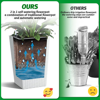 Set of 2 Self Watering Plant Pots