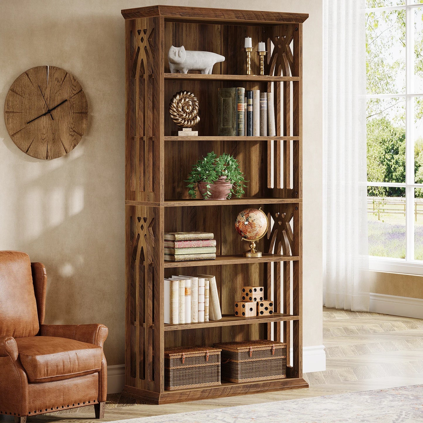 75-Inch 6-Tier Tall Bookshelf