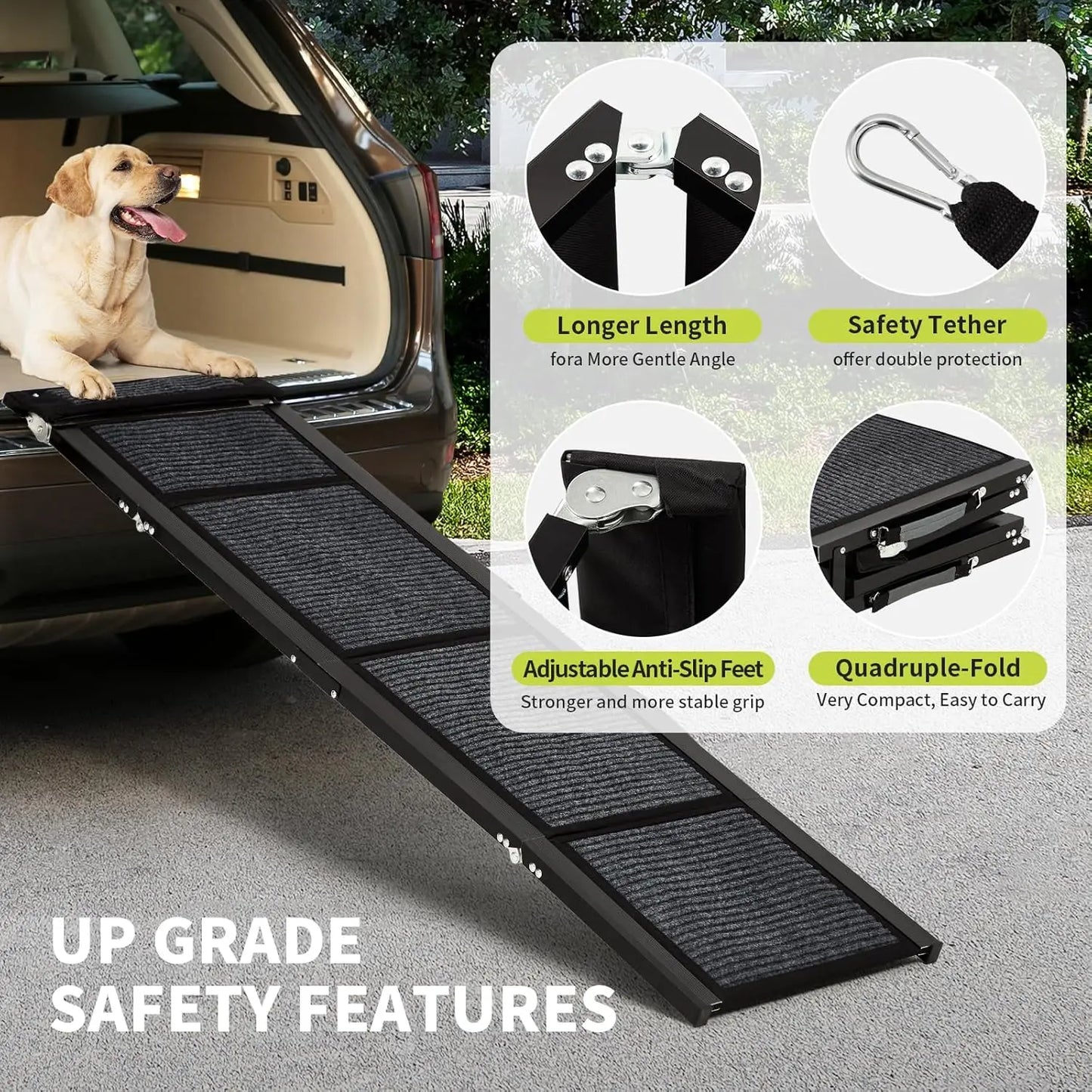 Folding Pet Ramp For Dogs With Non-Slip Surface