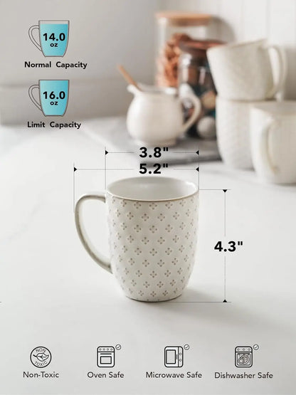 16 oz Ceramic Mug Set of 4
