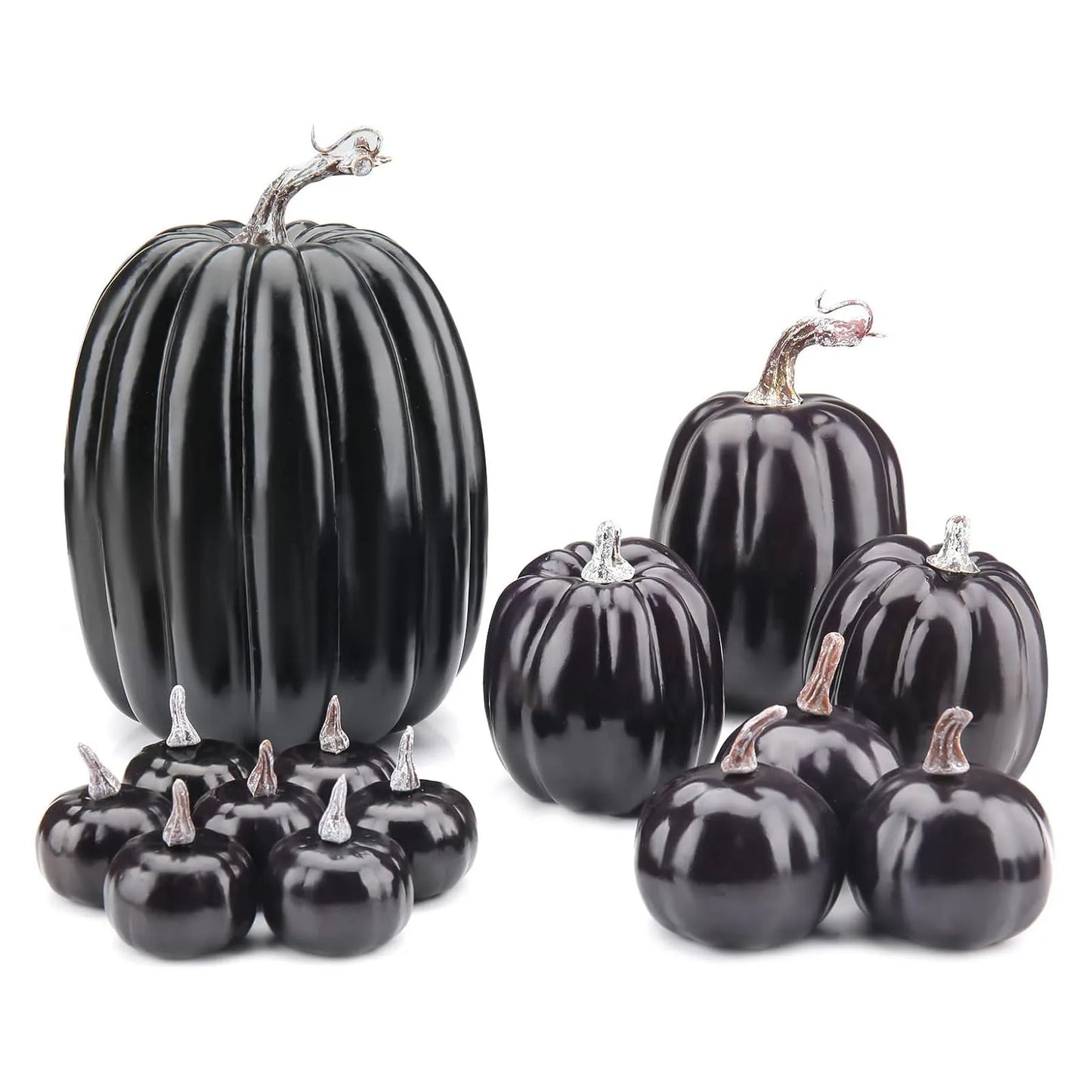 Artificial Black Pumpkin Set