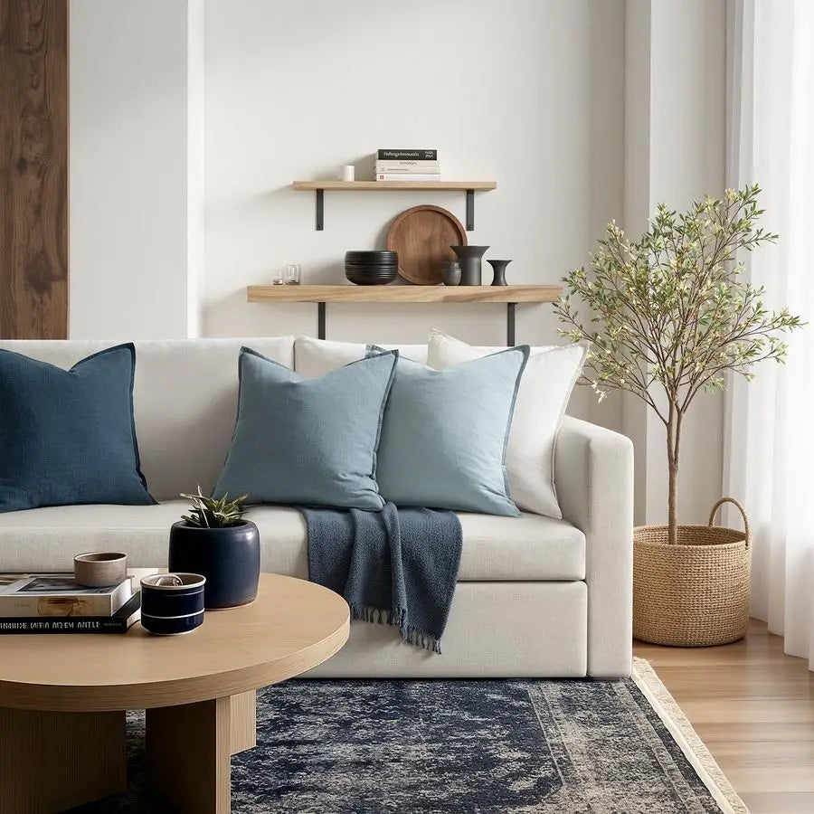Blue Pillow Covers Pack of 4