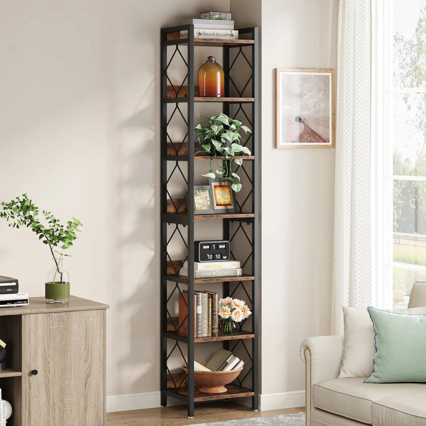 78 Inch Extra Tall, Narrow Bookshelf