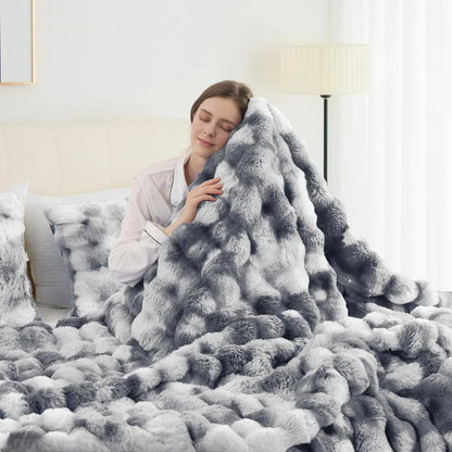 Cozy Faux Rabbit Oversized Throw