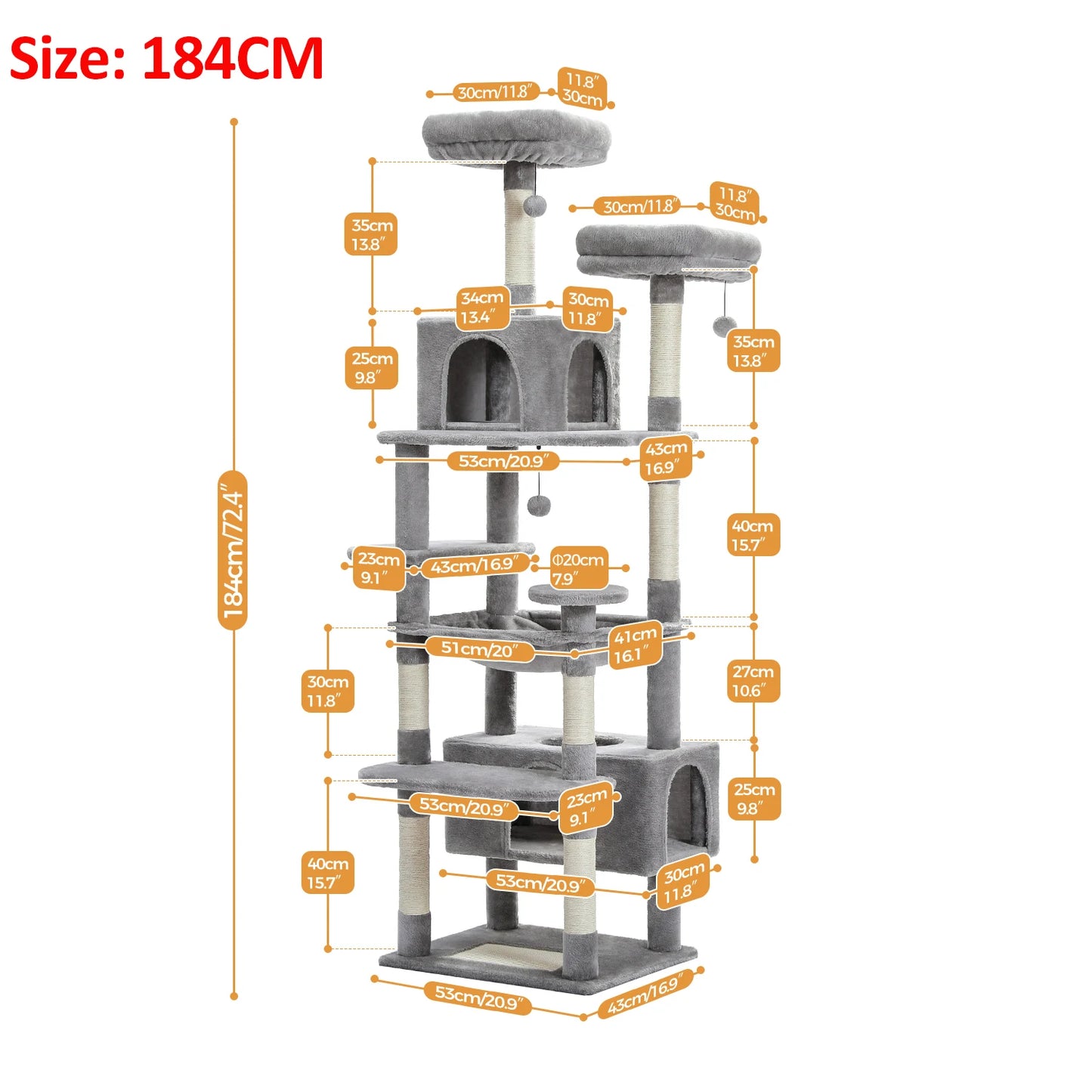 Large Tree & Tower for Indoor Cats With Scratching Posts