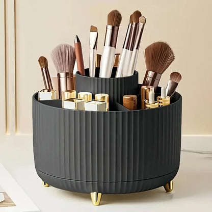5 Compartment 360° Rotating Makeup & Brush Organizer