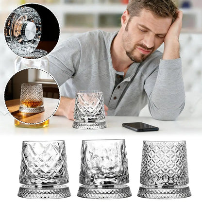 Rotating Whiskey Glass with Base