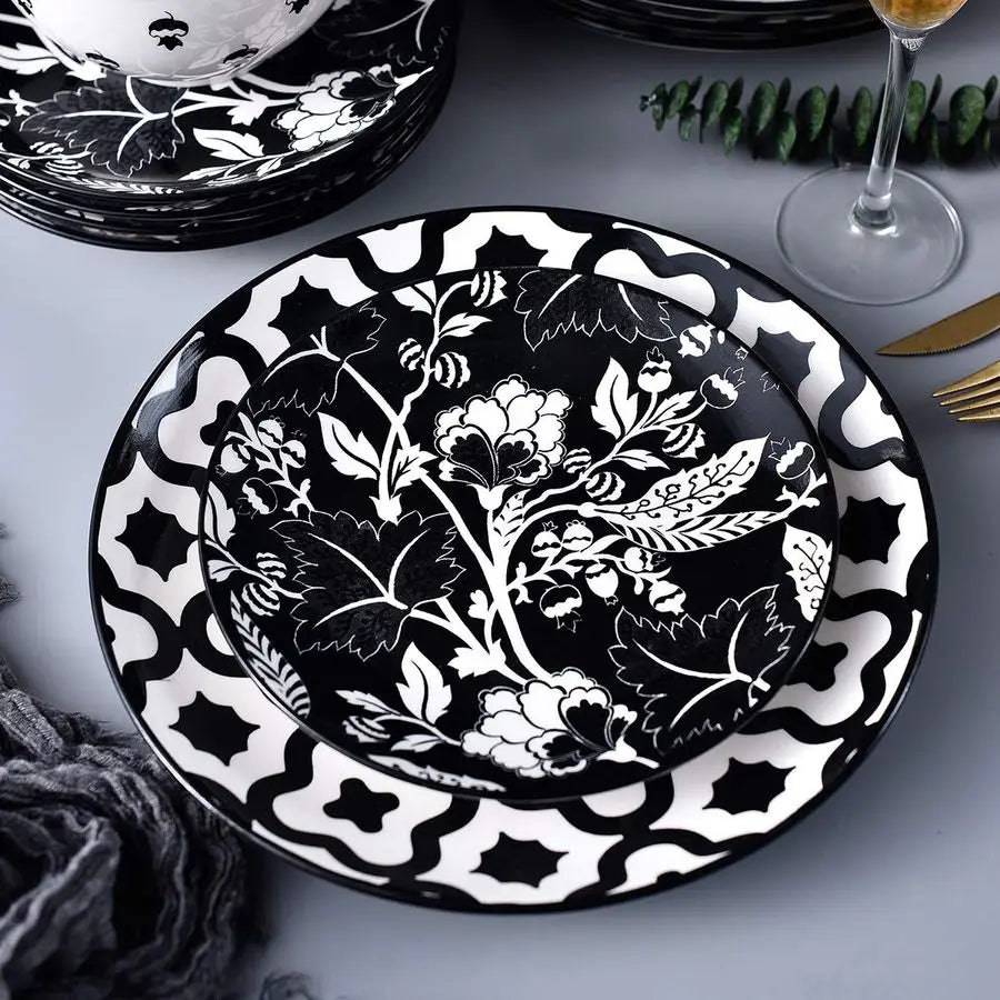 Ceramic Plates and Bowls for 4