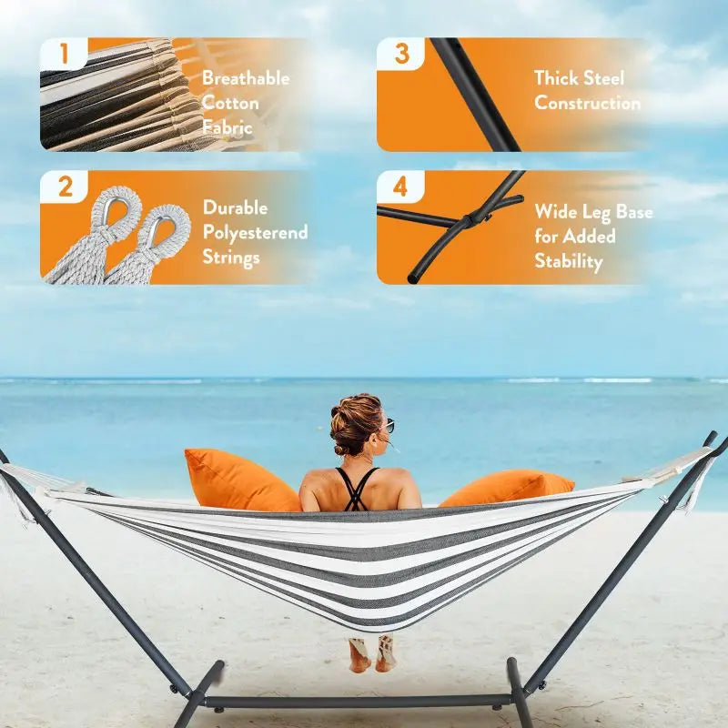 Gyroor Hammock with Adjustable Stand 600lb Capacity