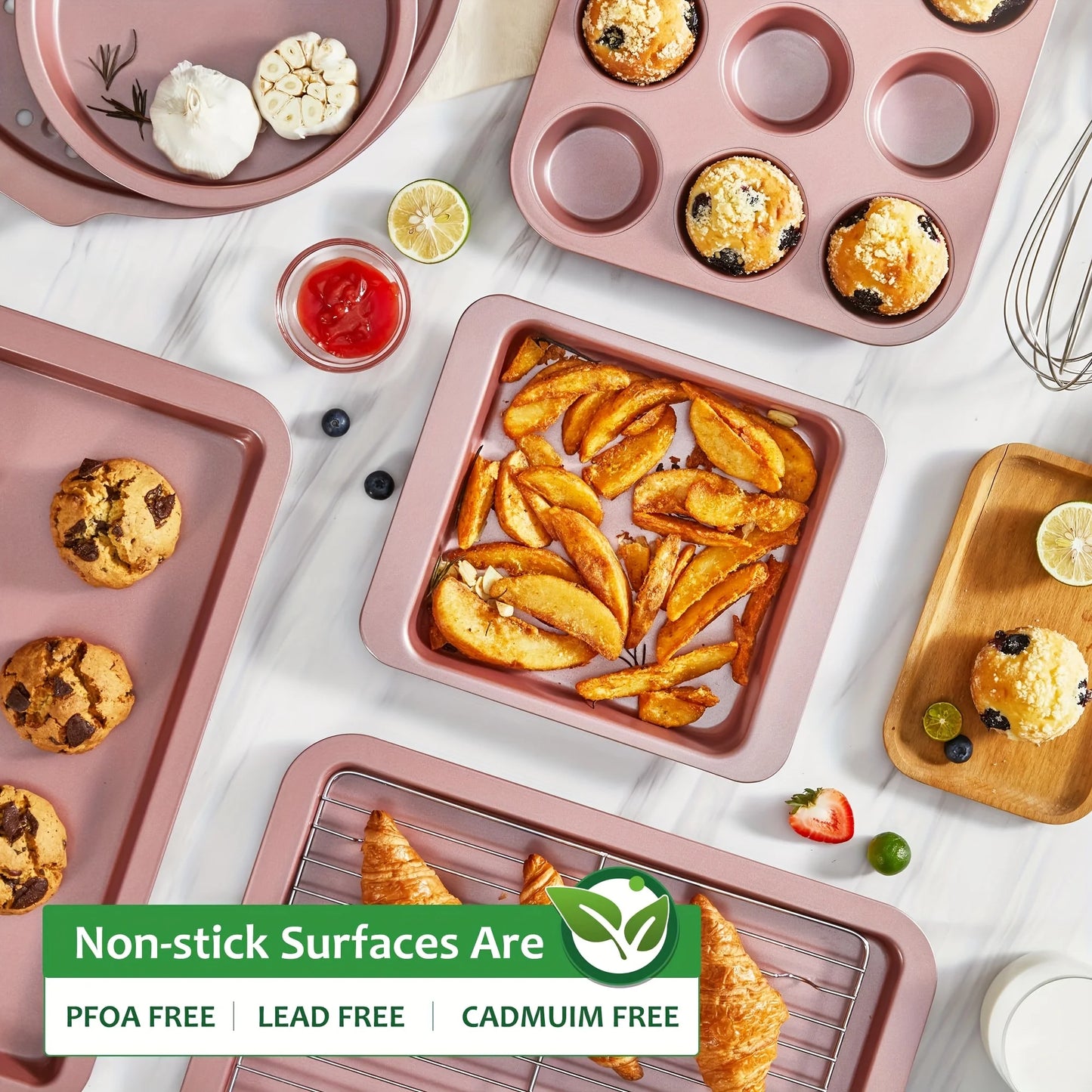 Set of 10 Non-Stick Baking Pans