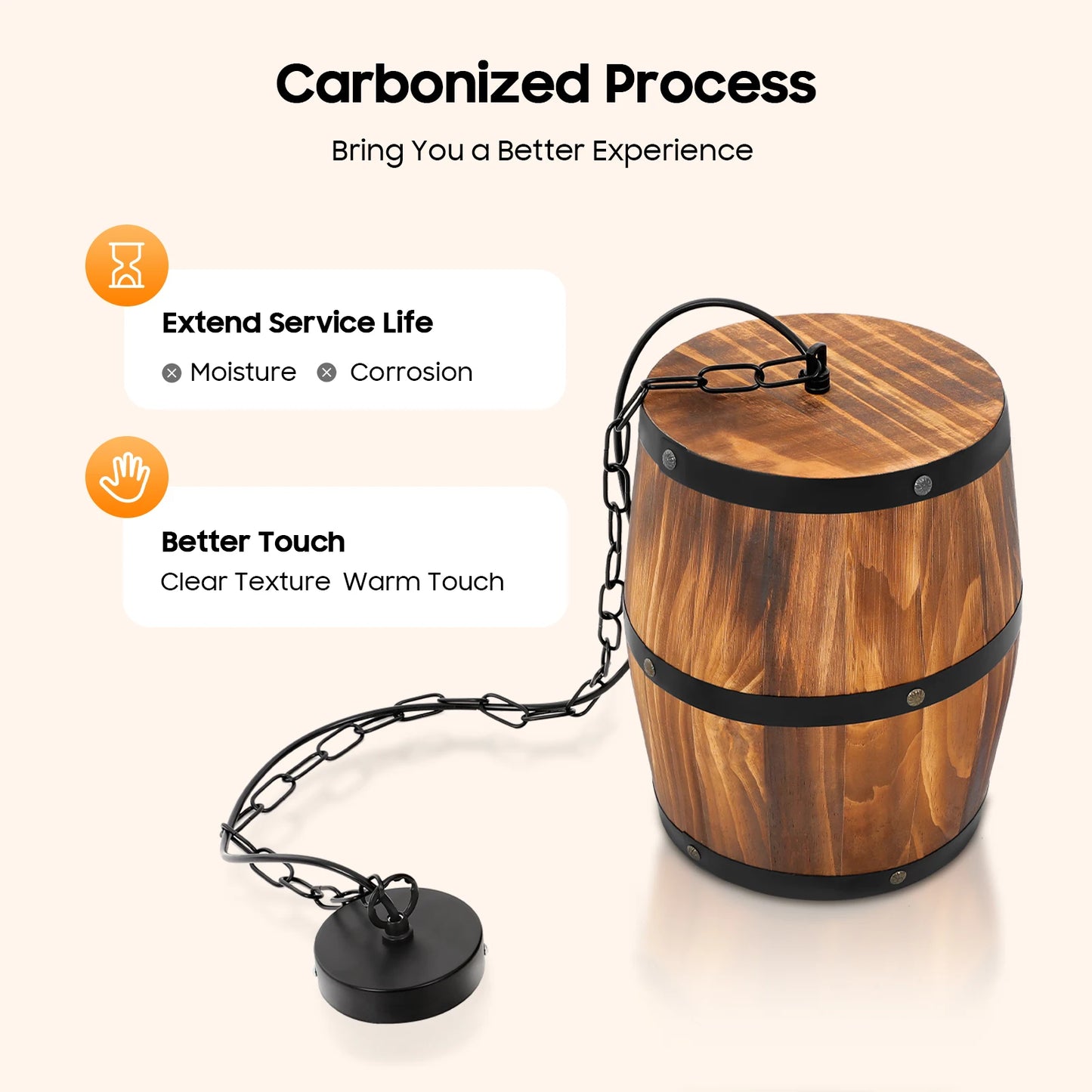 Wine Barrel Design Chandelier UL Certified