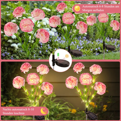 2pc LED Carnation Solar Lights