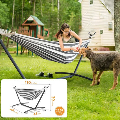 Gyroor Hammock with Adjustable Stand 600lb Capacity