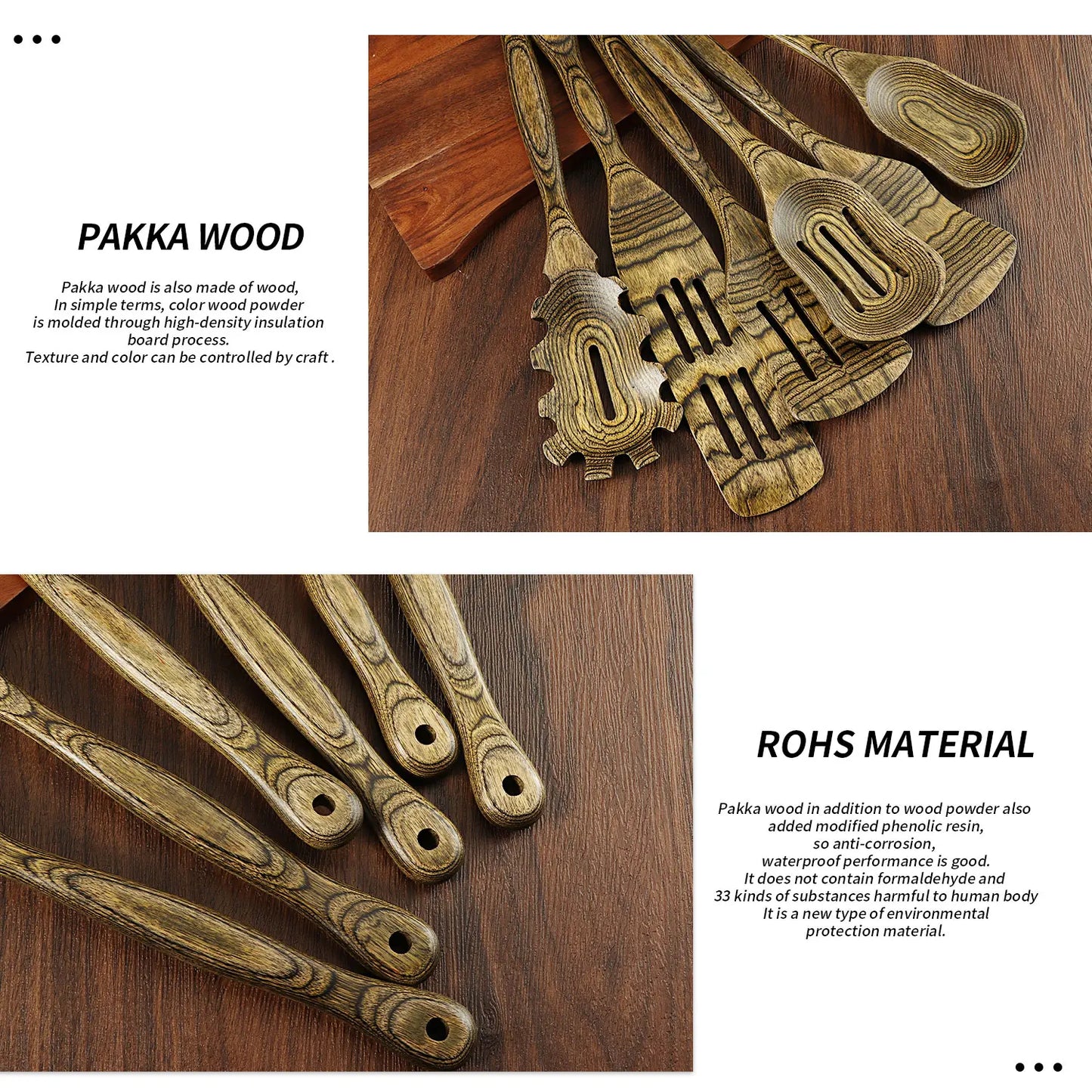  6pcs Pakkawood Kitchen Utensils Set