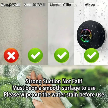 Waterproof Bluetooth Speaker with Suction Cup Mount