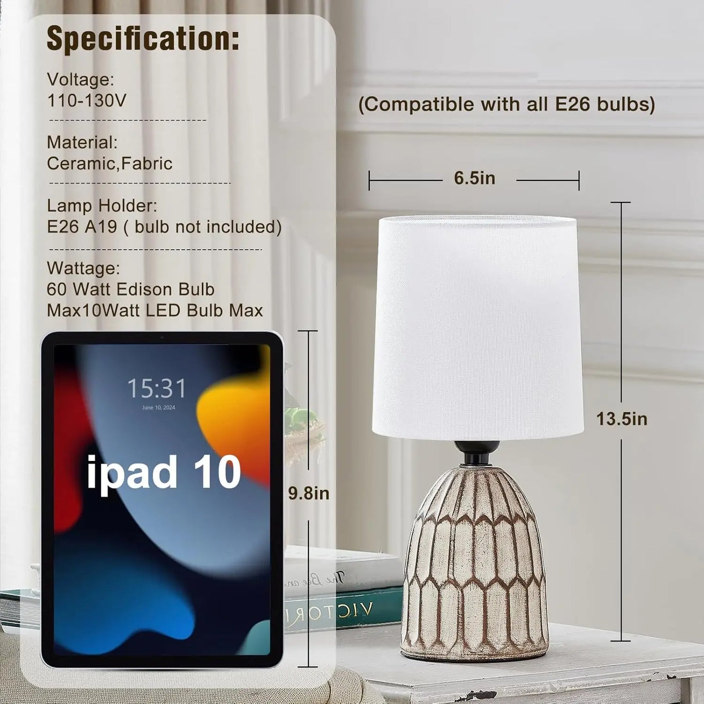 Set of 2  Ceramic Table Lamps