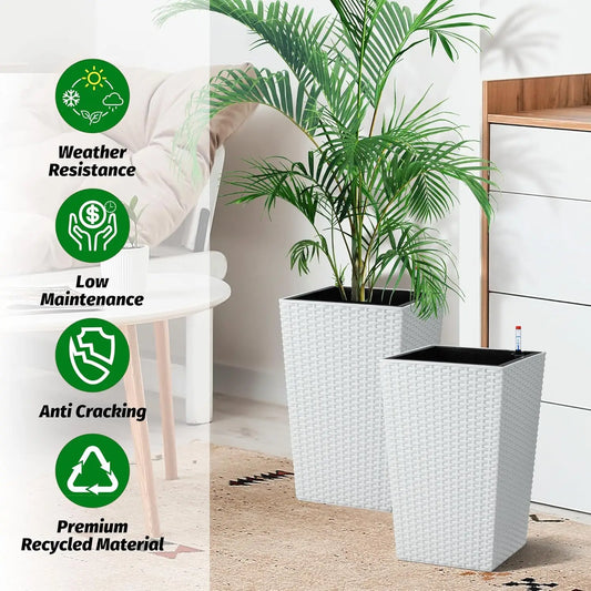 Set of 2 Self Watering Plant Pots