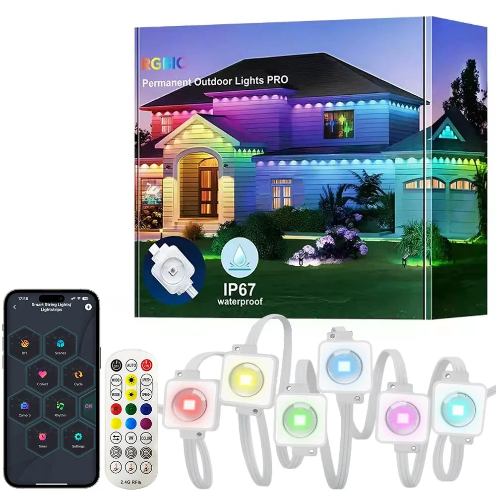 Smart Permanent Outdoor Lights with Music Sync