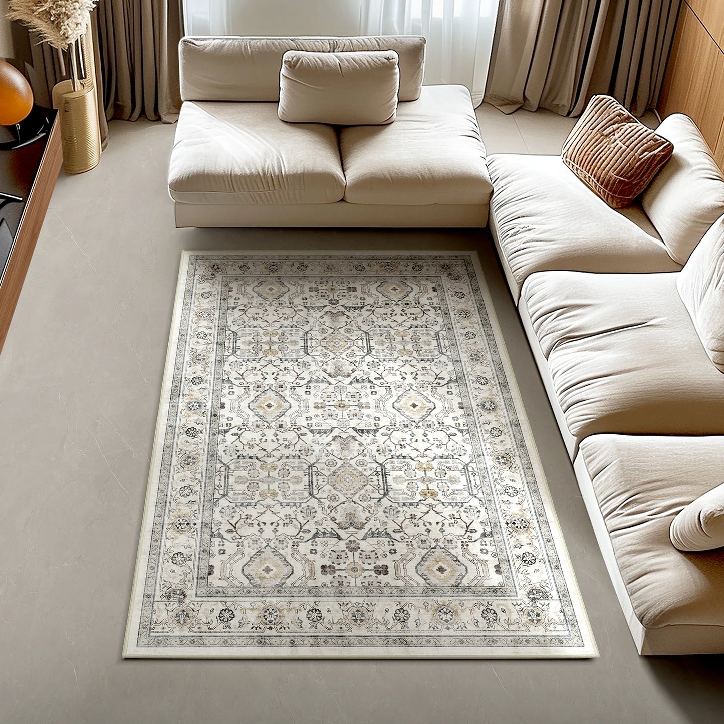 Vintage Style, Washable Area Rug