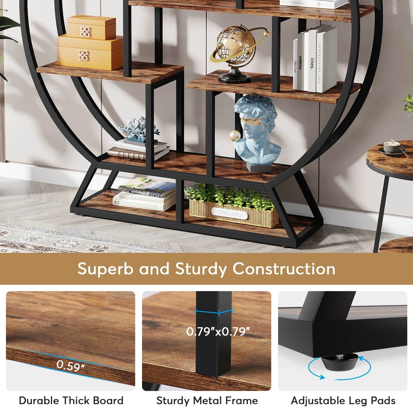 63-Inch  Round Bookshelf