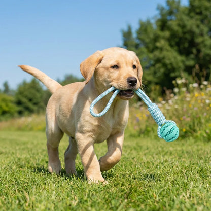 Cotton Rope & Rubber Chew Ball
