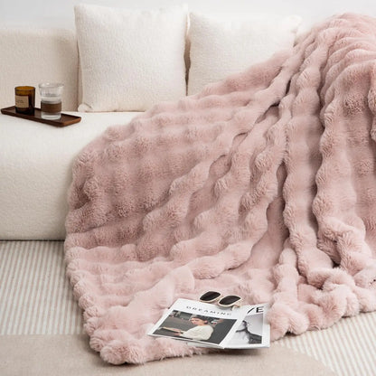 Cozy Faux Rabbit Oversized Throw